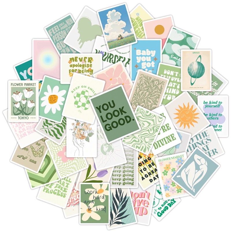 4Pack Stickers Decor Aesthetic Sticker Pack for Journal,Scrapbooking,DIY  Art Crafts,Album,Calendars
