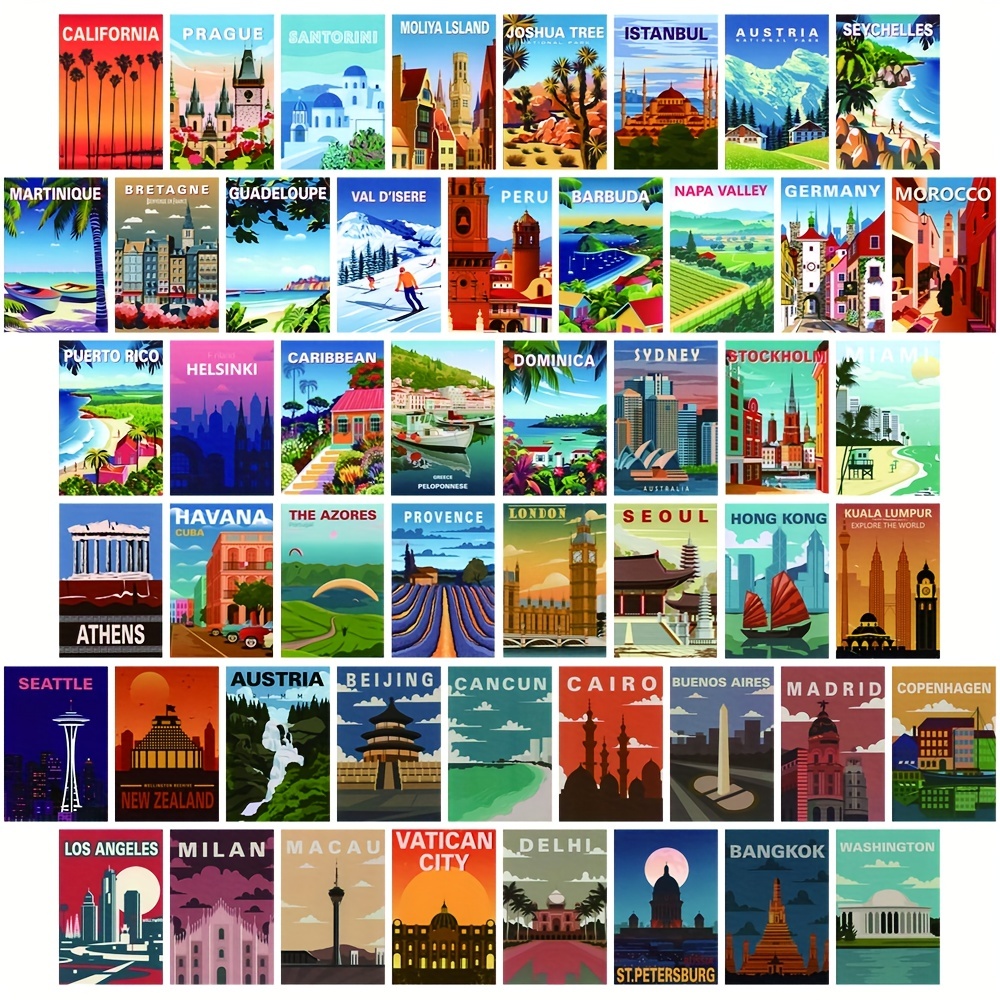 World Travel Minimalist Vintage Posters Beijing City Poster Kraft Paper  Print Wall Art Picture Home Bar Cafe Decoration