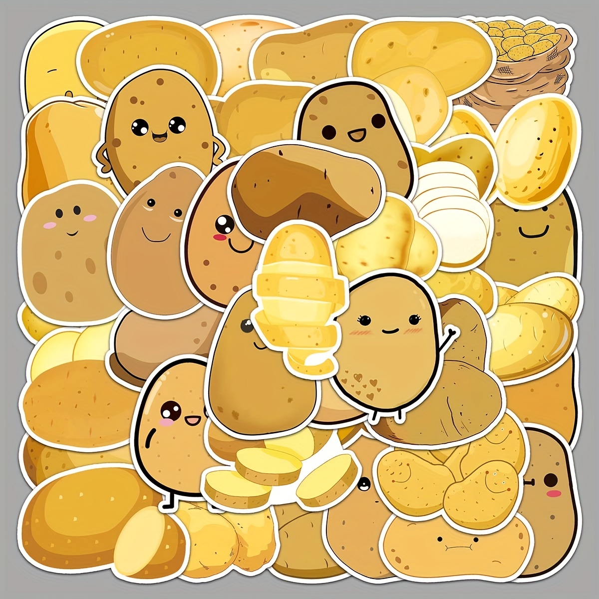 Cute Potato Stickers Roll Aesthetic Stickers Pack Cute - Temu