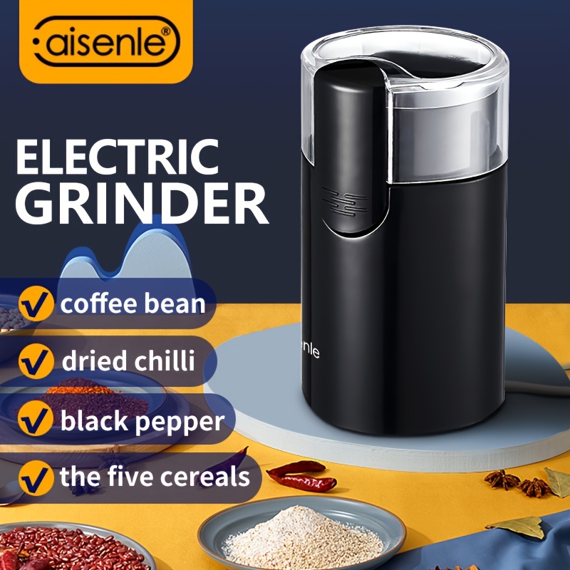 Electric Coffee Bean Grinder with Clear Lid/Non-Slip Base 304 Stainless  Steel Dry Food Grinder Multi-Functional 300W for Kitchen