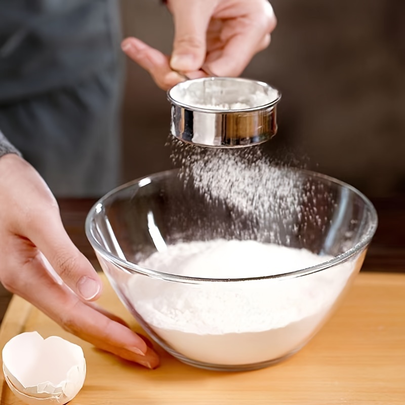 1 Liter Handheld Electric Flour Sieve Icing Sugar Powder Stainless Steel  Flour Screen Cup Shaped Sifter Kitchen Pastry Cake Tool