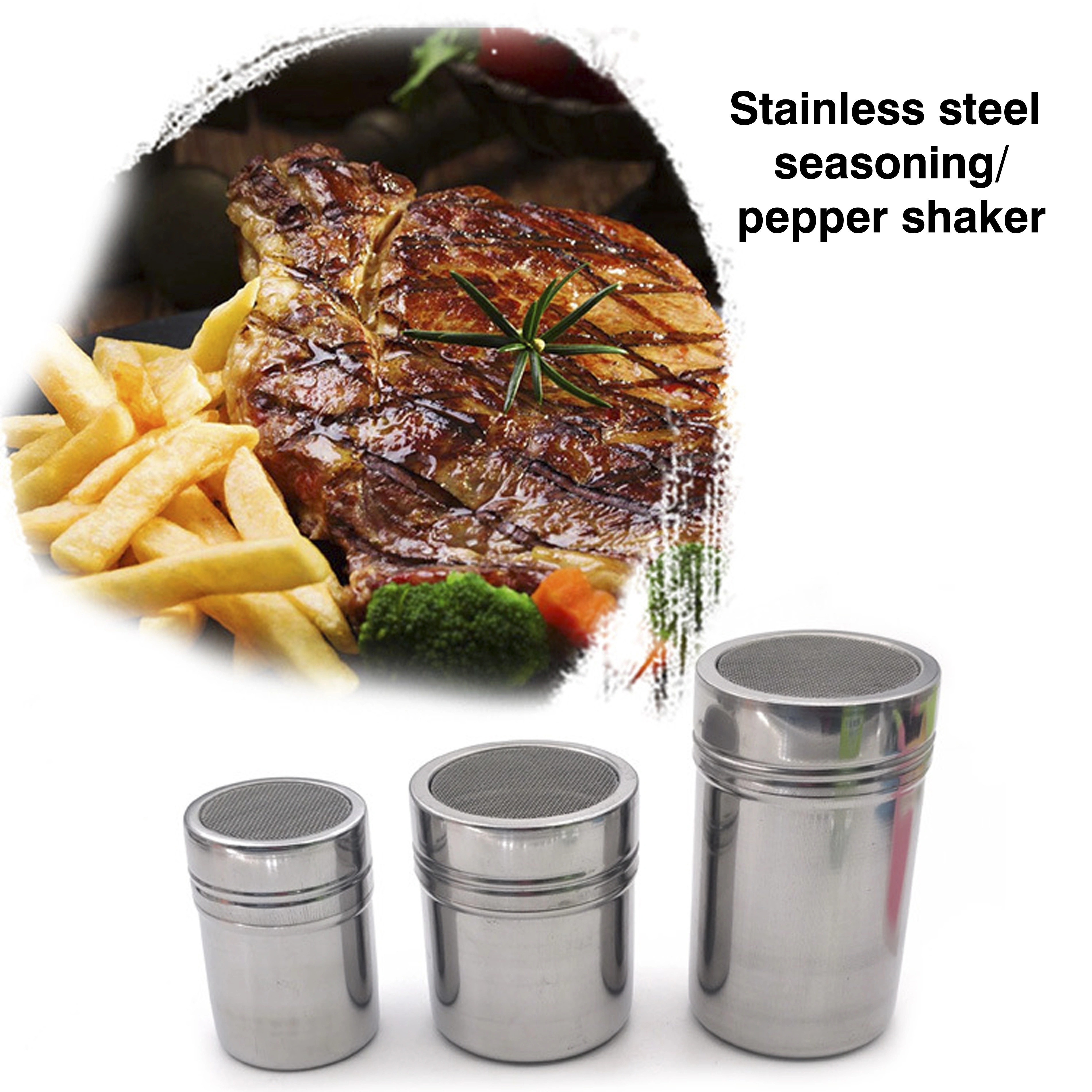 Stainless Steel Powder Shaker Set Chocolate Shaker With - Temu