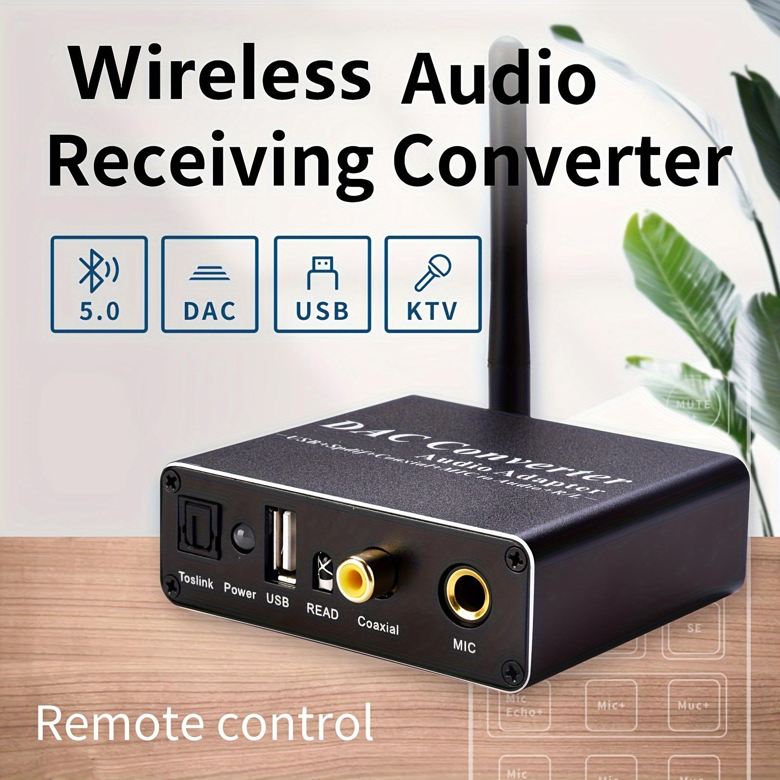 192KHz DAC Digital to Analog Converter with Headphone Amplifier Built-in  Bluetooth V5.0 Receiver USB Disk Music Player Volume Adjustable Digital  SPDIF TOSLINK to Stereo L/R & 3.5mm Jack 