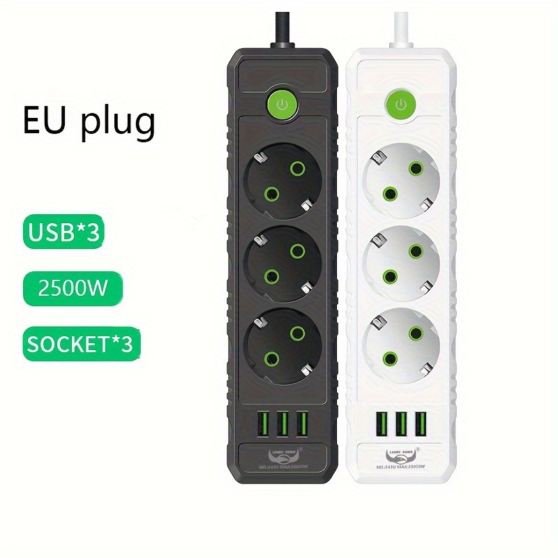 Multiprise multiprise avec 3 ports USB, prise secteur, rallonge multiprise,  charge rapide, filtre réseau, prise EU, US - AliExpress