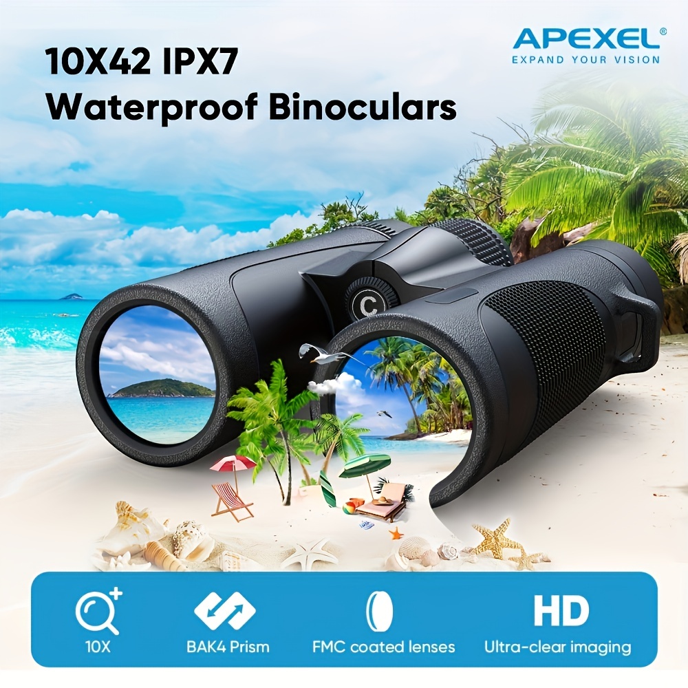 APEXEL-prismáticos profesionales de gran alcance para adultos y niños,  Binoculares HD de largo alcance 10x25, para caza al aire libre - AliExpress