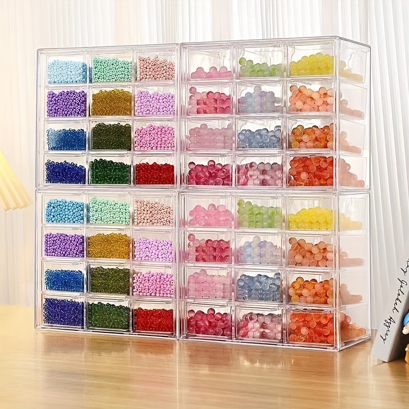 Clear Plastic Pastel Bead Organizer Box Jewelry Container Bead Assortment  Box With Beads Bead Storage Box Containers With Fixed Dividers 