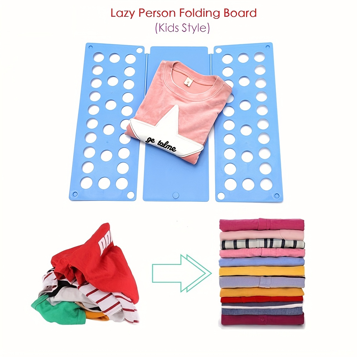 Sutekus Clothes Folder Shirt Folding Board T-Shirt Folder Easy and Fast  Flip Fold for Adults & Kids (Red)