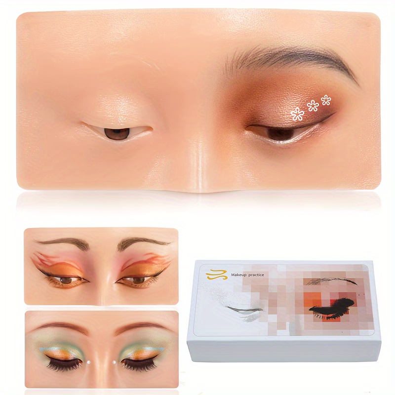 3D Makeup Practice Face, The Perfect Aid to Practicing Makeup, Silicone Face  Eye Makeup Practice Board for Professional Makeup Artists Students and  Beginners to practice eyesmakeup with 5 Piece Cosmet Yellow