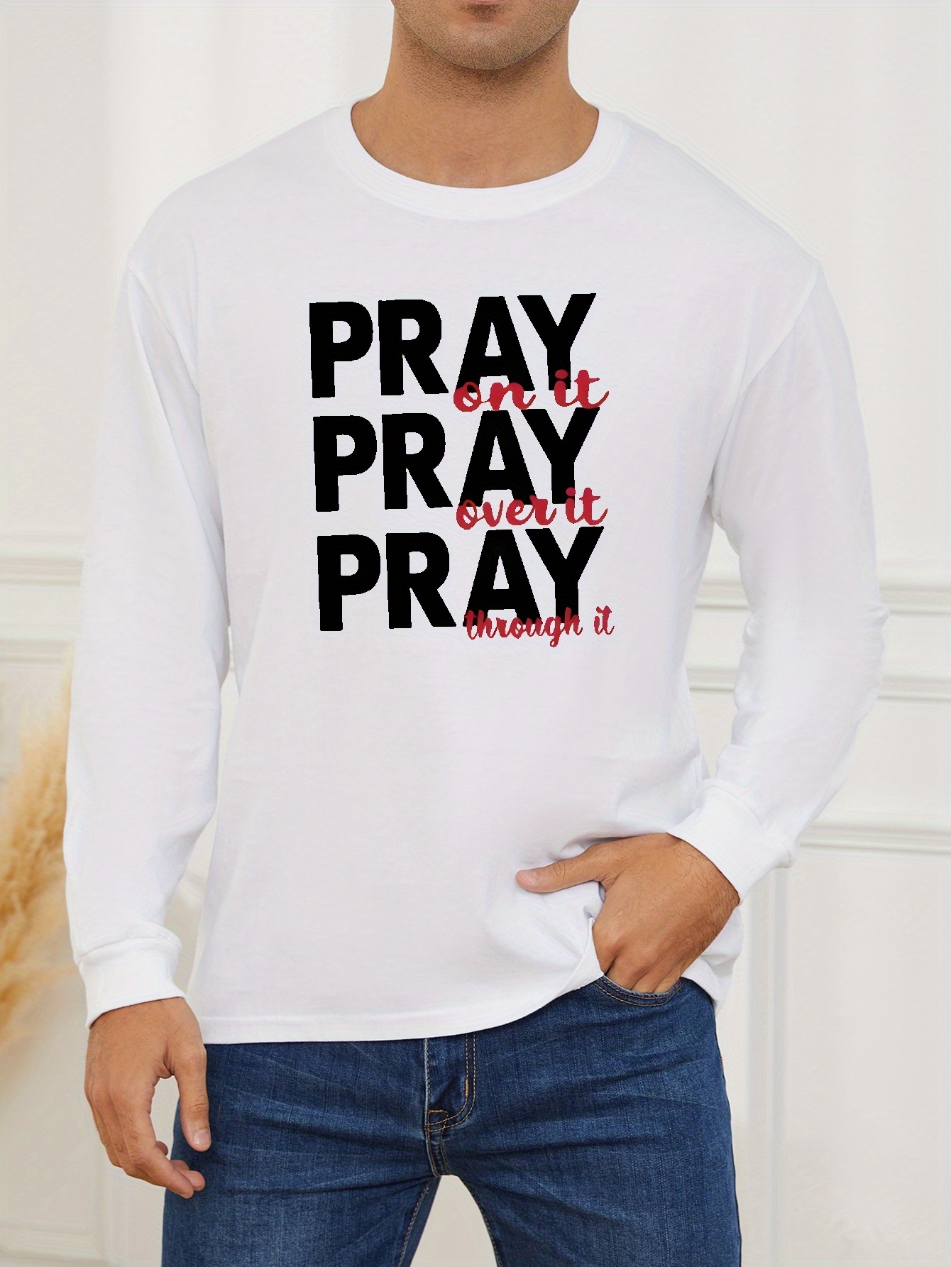 Sudadera Estampado pray For It Pray Over It Pray Through - Temu Chile