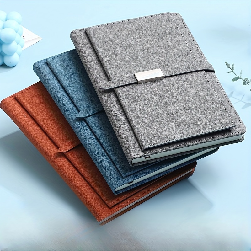 Diy Zippered Pu Leather Business Padfolio Notebook With - Temu