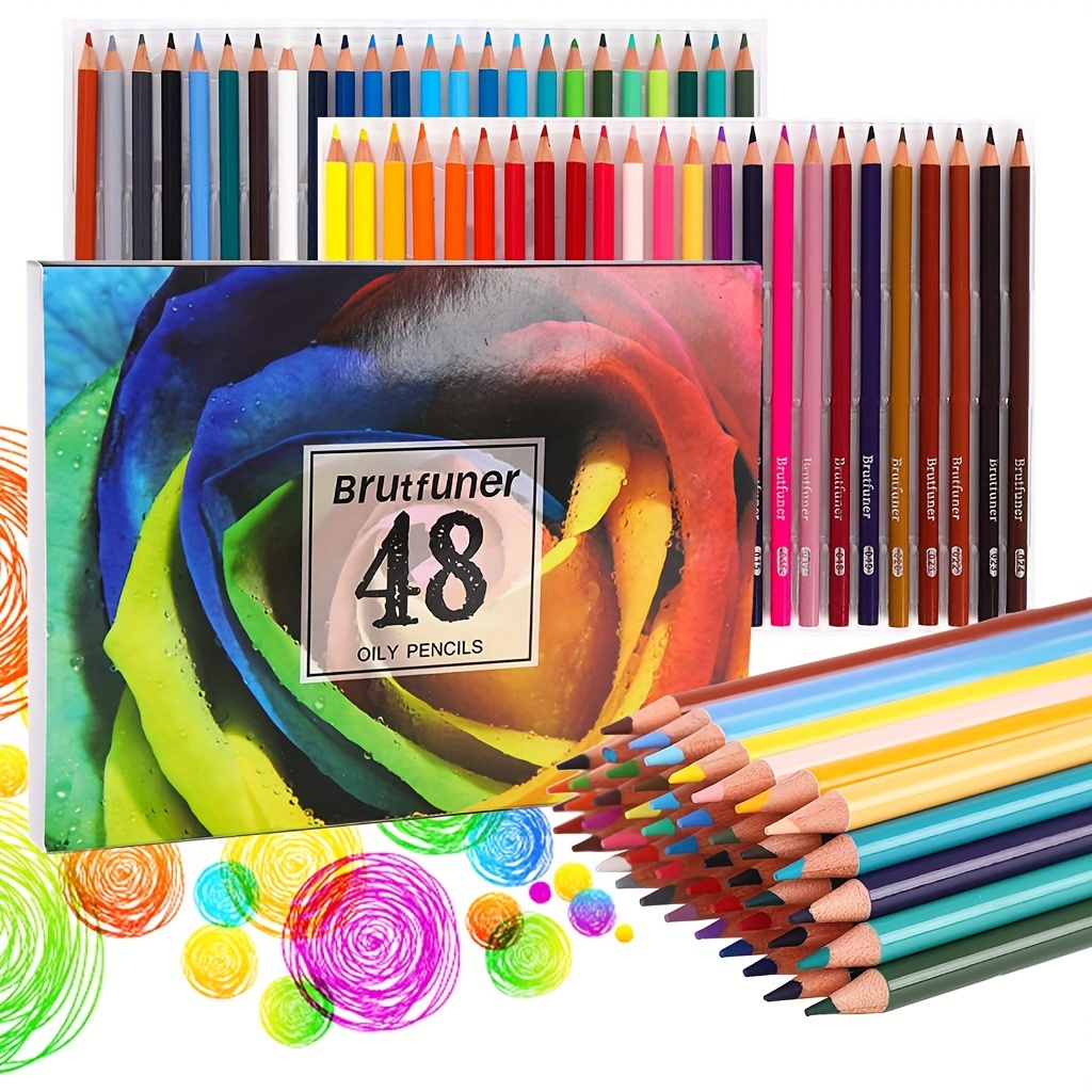 Leader Premium Pre-Sharpened Colored Pencil Set - 48 Colors New