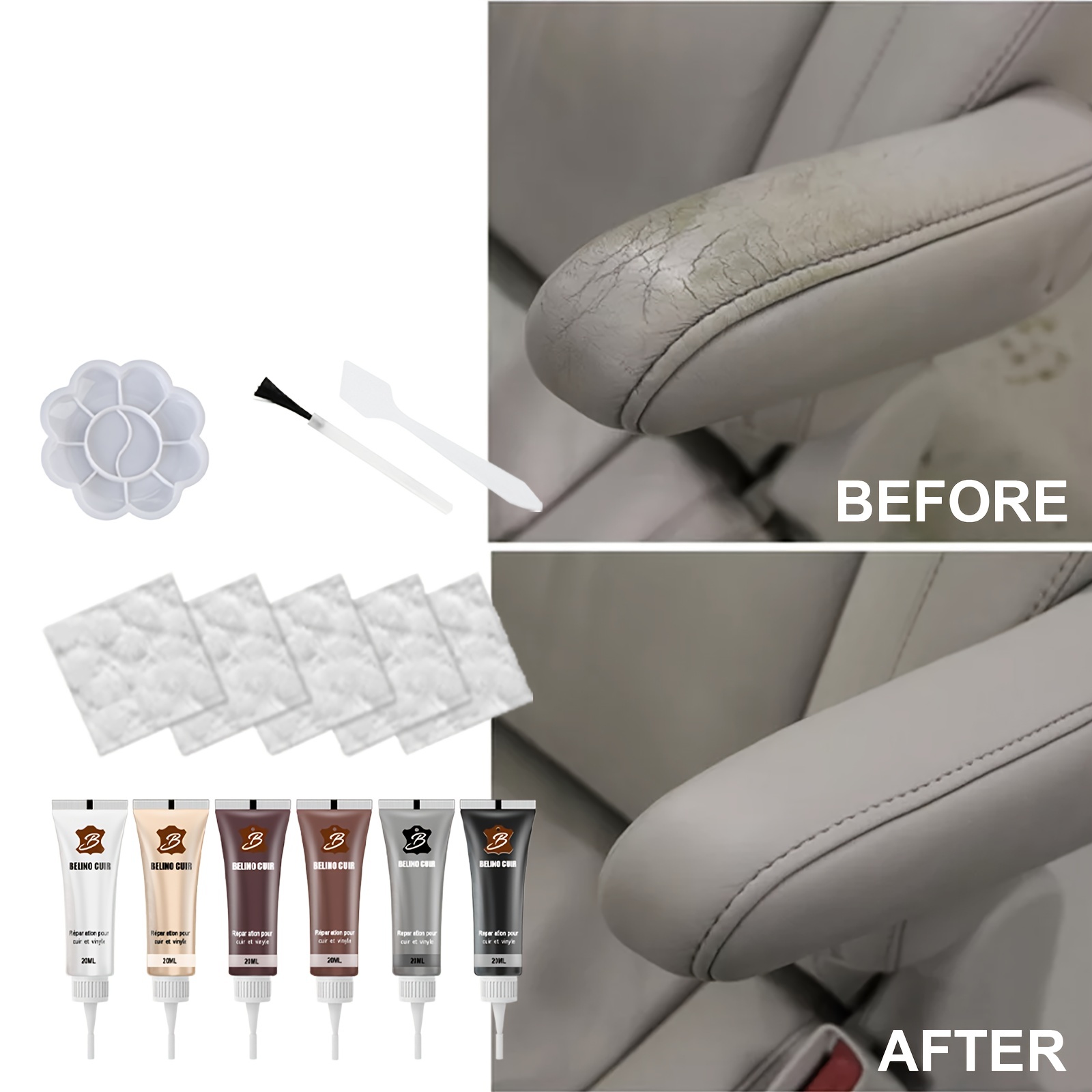 Leather Repair Gel Kit Color Repair Home Car Seat Leather Dye Repair  Refurbishing Cream Paste Leather Cleaner Car Paint 7 Colors