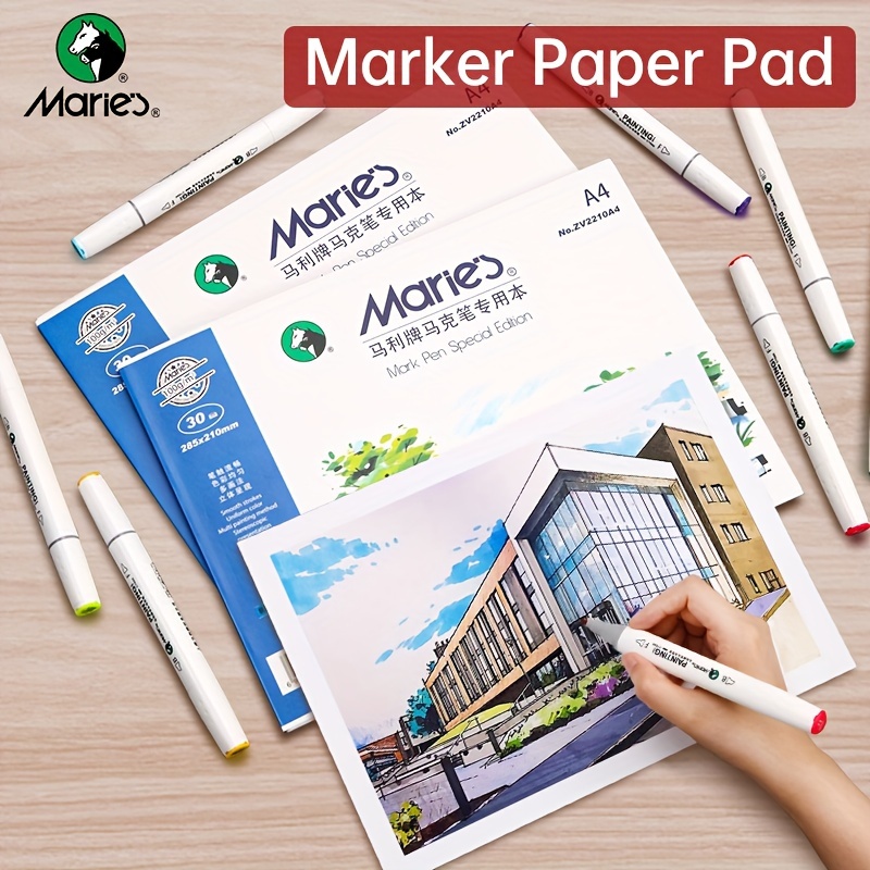 Touchmarker Marker Pads Art Sketchbook, 6.7x9/8.3 X 11.7 Large Paper  Size, 120gsm Heavy Smooth Drawing Papers, 30 Sheets, Bleedproof Marker Paper