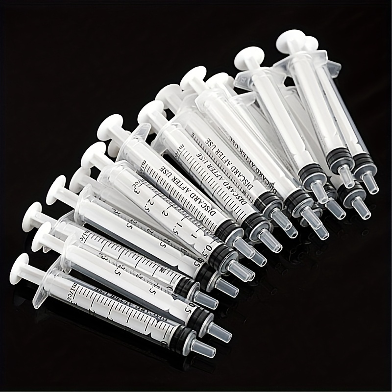 30Pcs 5ml Syringes with 21G Needles and Caps,Disposable Plastic Syringe for  Industrial Use,Garden,Painting,Scientific Labs,with Measurement