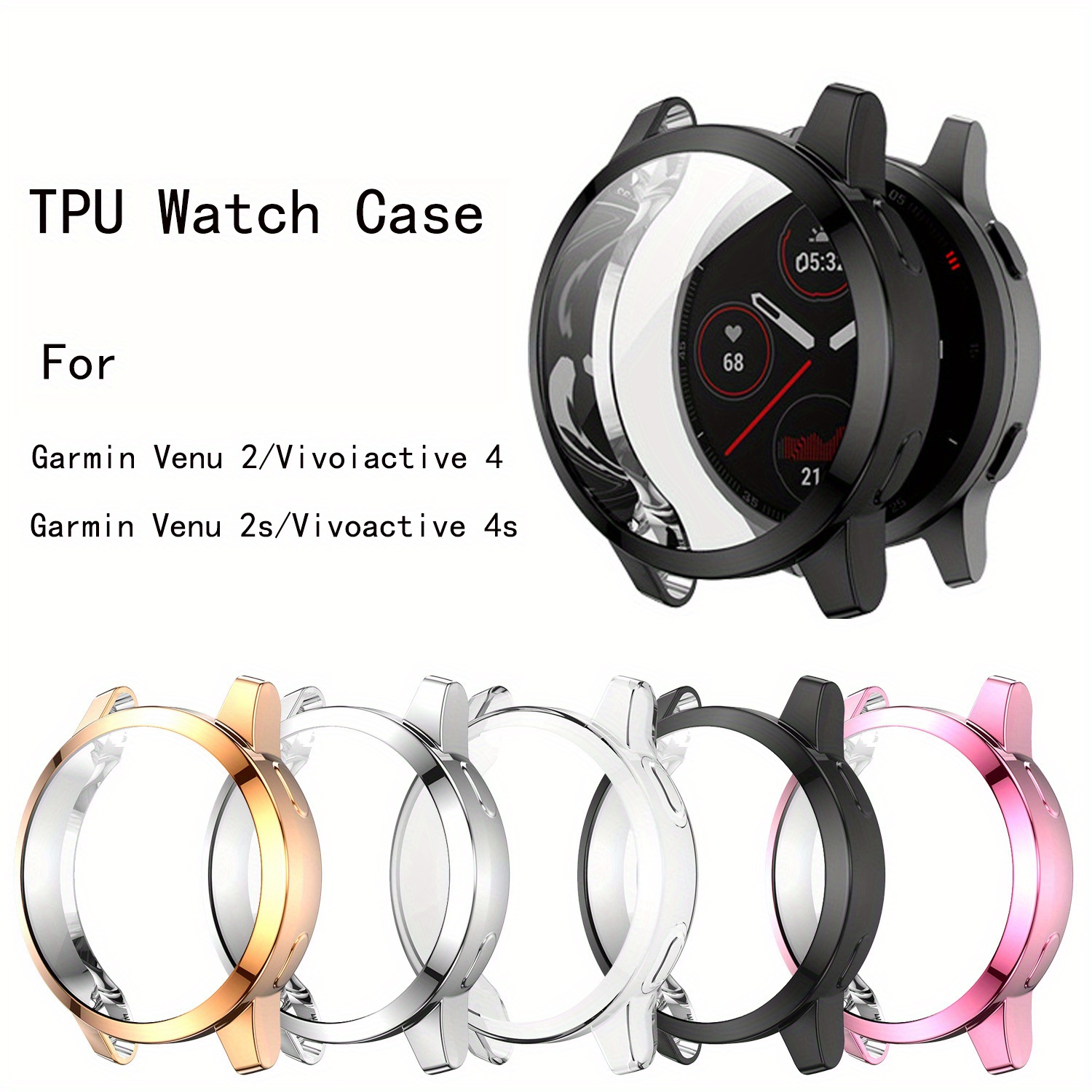 Compatible with Garmin Venu 3S Watch Cover,Hard PC Case with Screen  Protector Anti-Scratch Bumper Protective Shell Protector for Garmin Venu 3S  Case