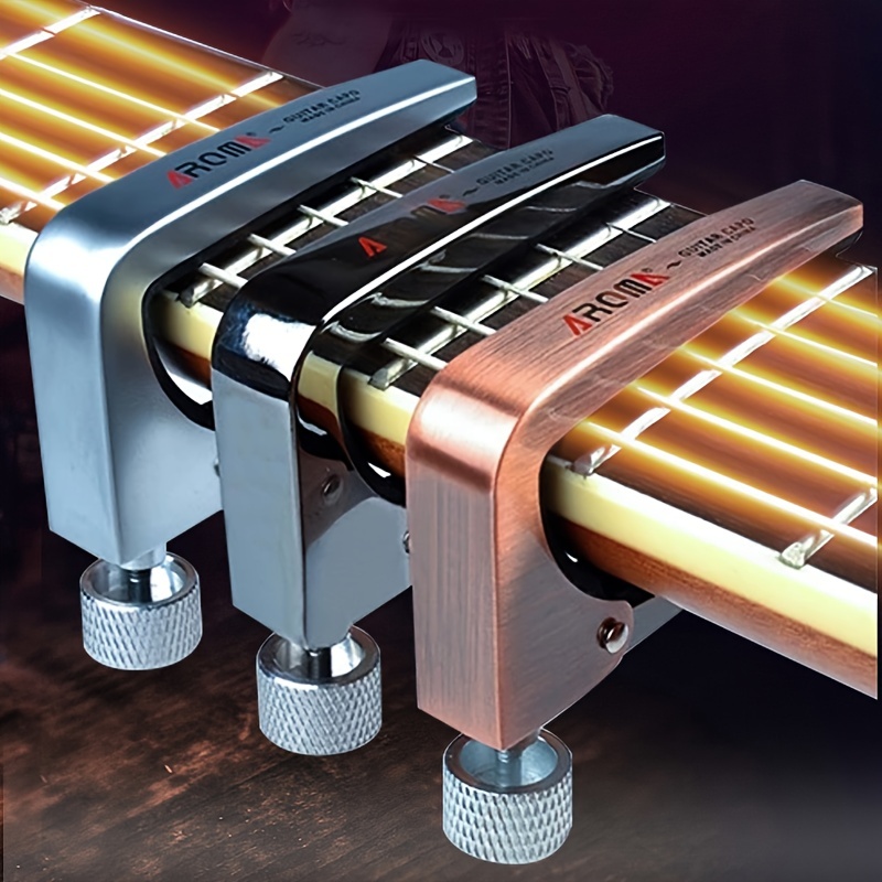 Capo de guitare, TANMUS 3in1 Capodastre en métal zinc pour guitares  acoustiques et électriques (avec porte-médiator