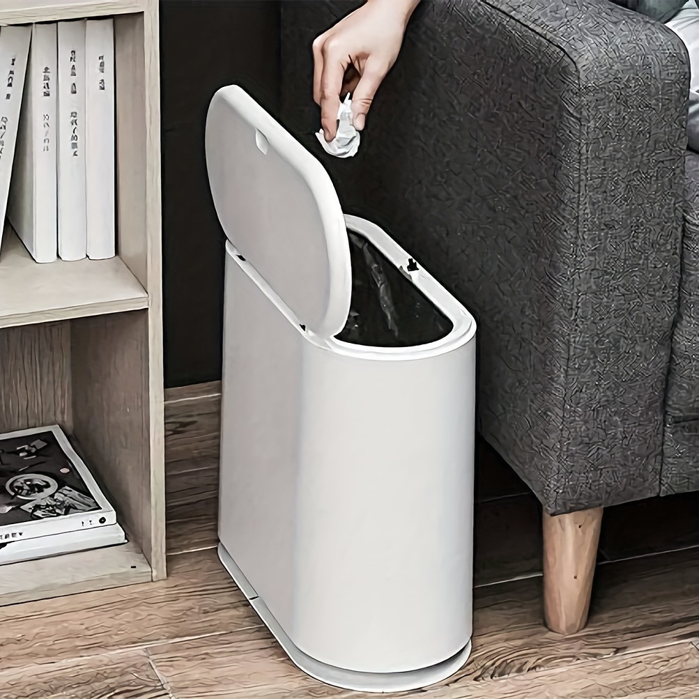 1.3 Gallon Rectangle Metal Lidded Trash Can With Removable Liner And Handle  - Compact And Stylish Garbage Bin For Bathroom, Kitchen, Craft Room,  Office, And Garage - Temu