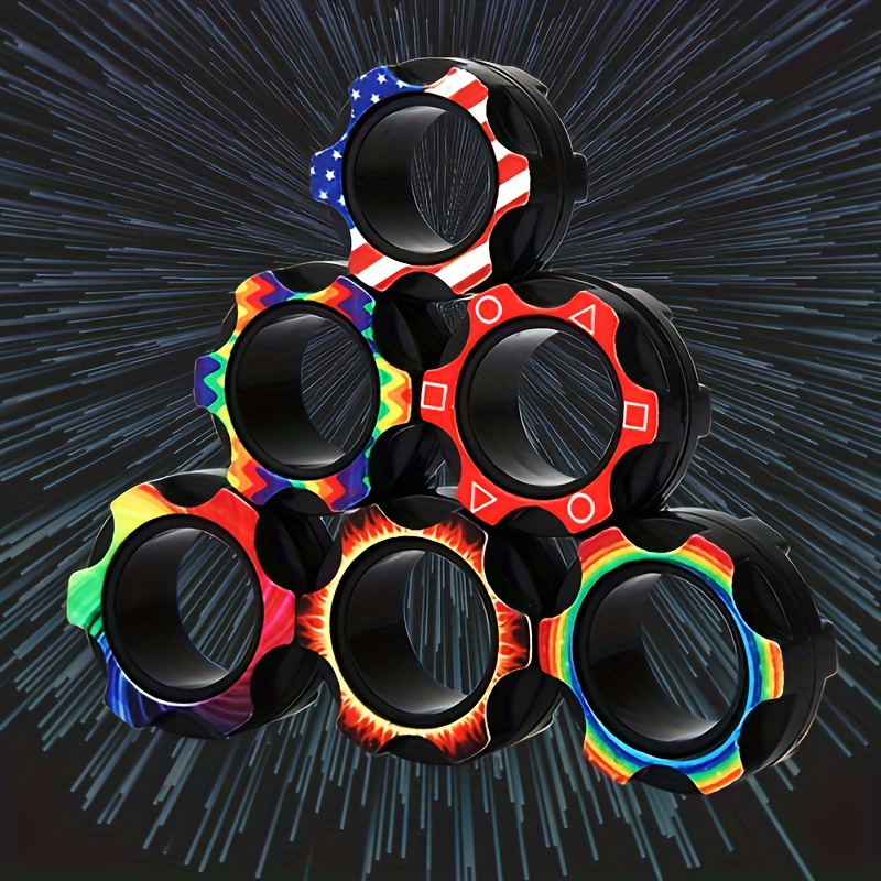 Brighten Up Your Day With Colorful Magnetic Fidget Rings - Temu