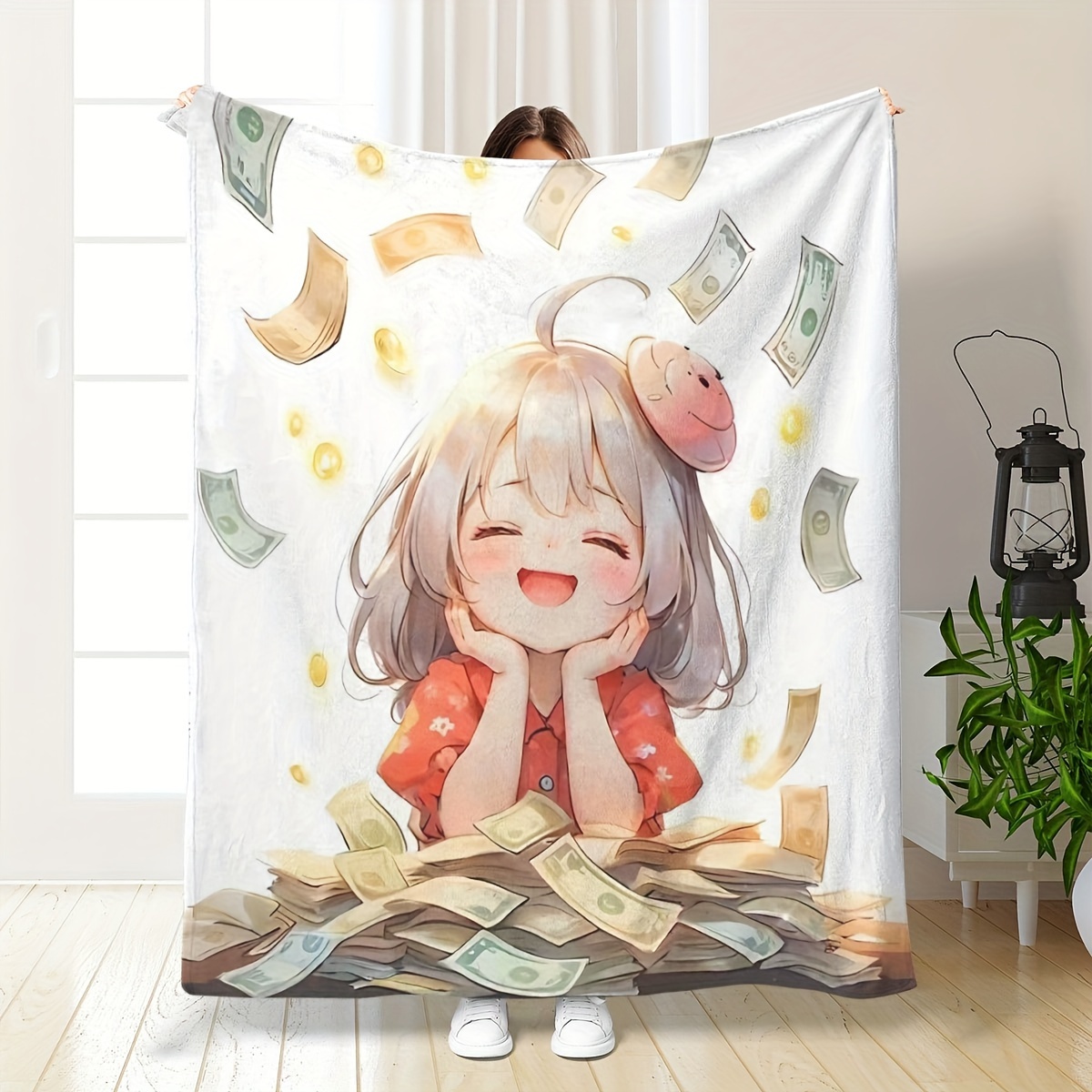 Anime Blanket Gifts for Girls Boys-50x60 Inches Soft Flannel Blanket Anime Gifts for Teen Girls Kids Comfy Anime Lover Stuff Kawaii Anime Room Decor