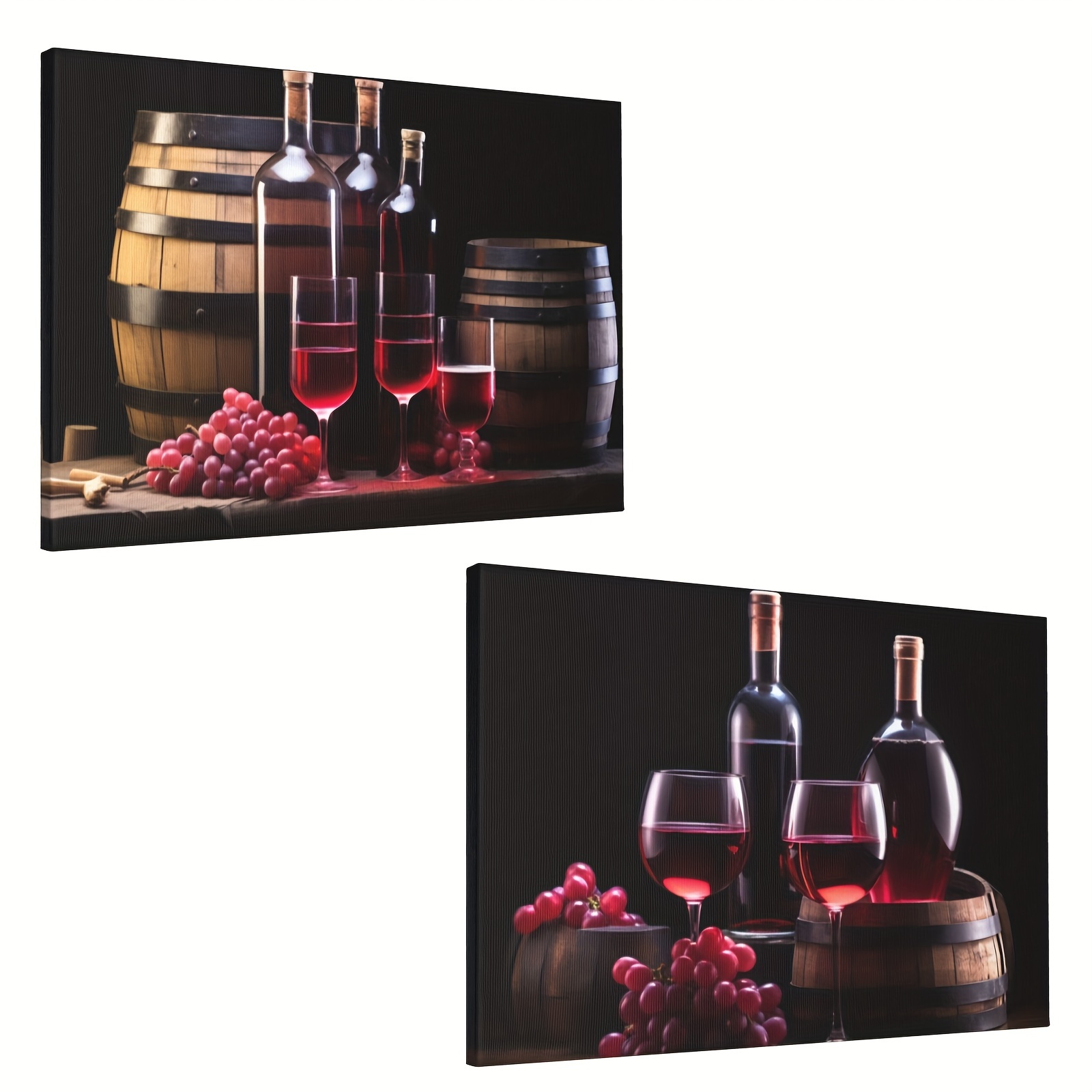 Lienzos Cuadros Decorativos De Pared Fruta Uva Vino Tinto Modernos Para  Sala NEW