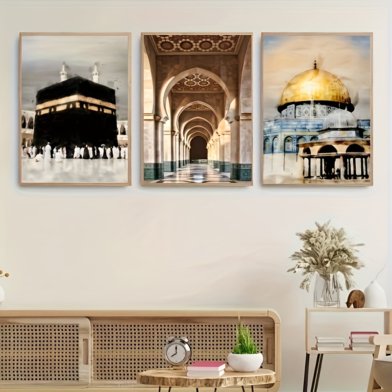 3 Stampe Islam Quadri Moderni Soggiorno Oro Poster Arabo Scritte 30x40  Decorazioni Casa Parete senza Cornice PTPC001-M : : Casa e cucina