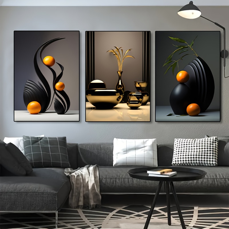Impresión de flores amarillas en lienzo, cuadros artísticos de pared  grandes, carteles e impresiones abstractas para sala de estar, decoración  del