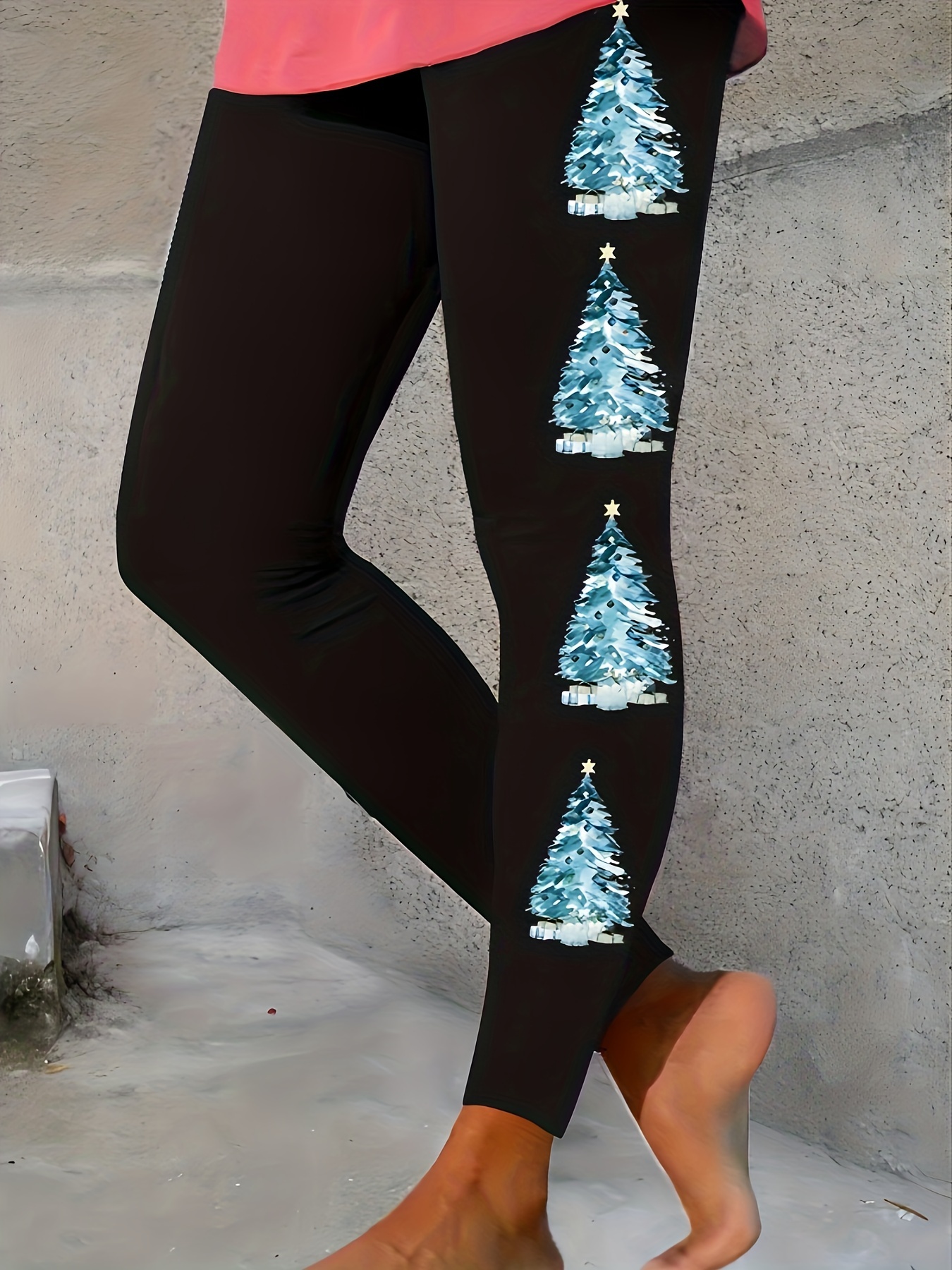 Leggings De Yoga A Rayas Con Patrón De Bolas Navideñas, Medias Deportivas  Ajustadas Transpirables De Alta Elasticidad, Ropa Deportiva Para Mujer