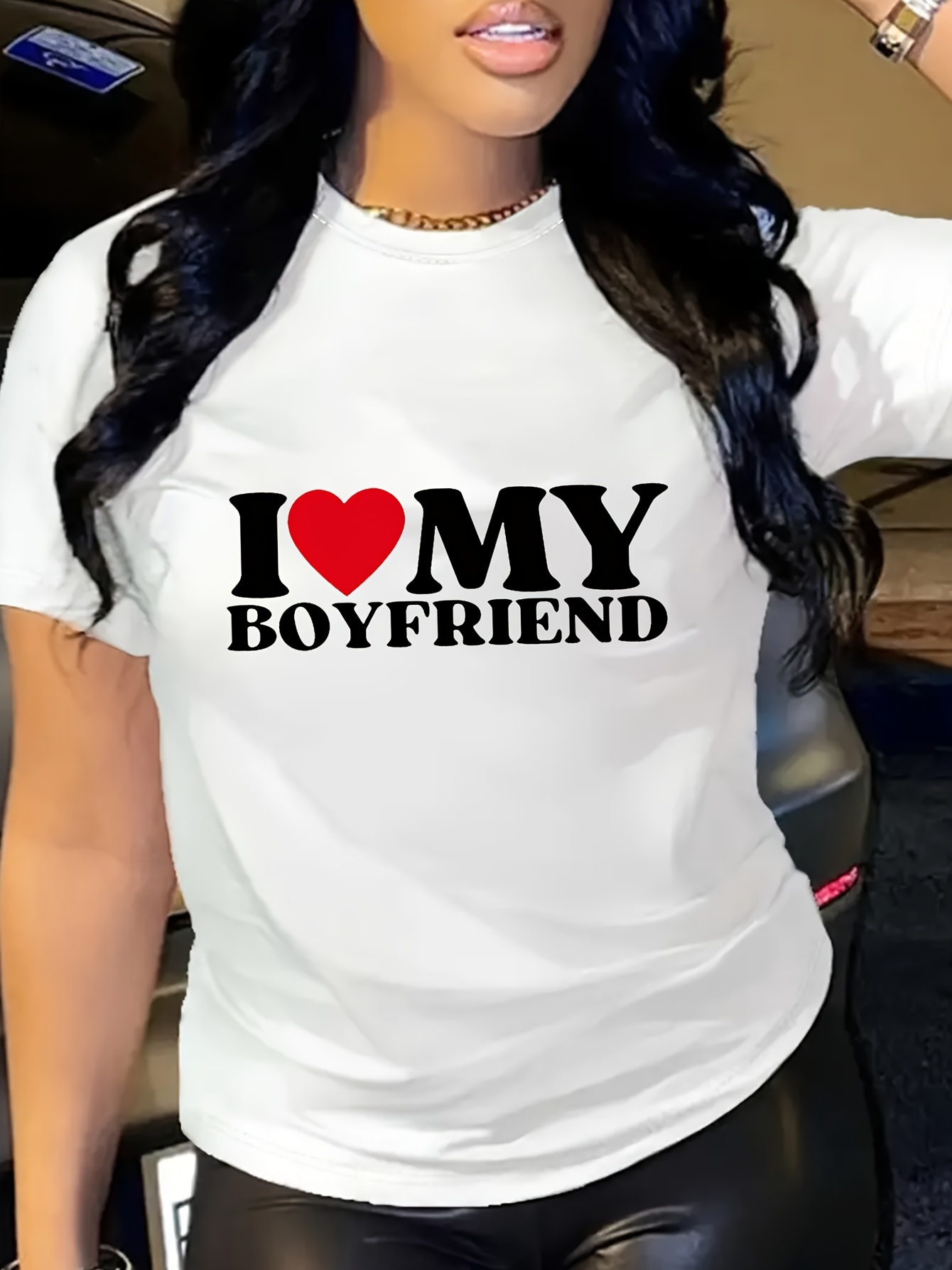 i Love My Hot Girlfriend'' Stampa T shirt Ampia Grafica - Temu Italy