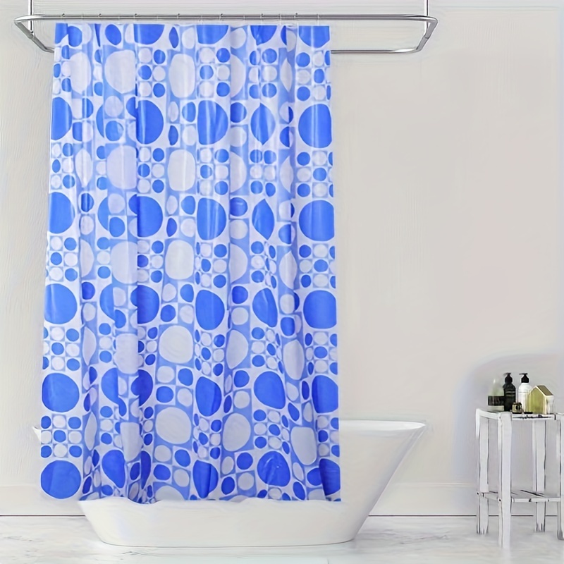 Flower Semi transparent Shower Curtain With Plastic Hooks - Temu