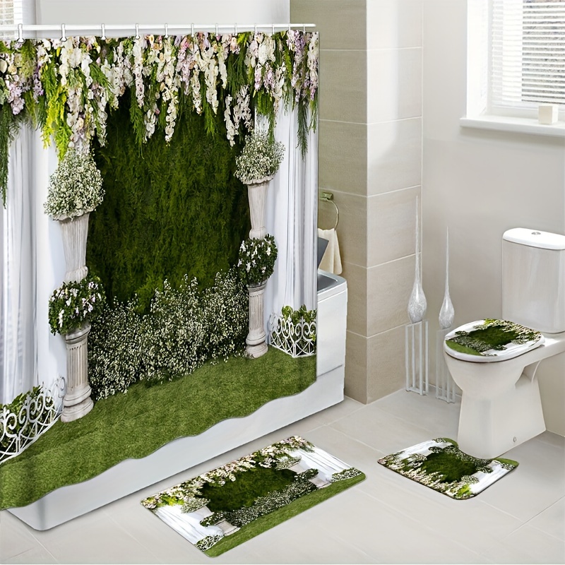  Cortina de ducha de baño de tela rústica con temática de pavo  real, juego de cortinas de baño duraderas e impermeables con 12 ganchos, 72  x 72 pulgadas : Hogar y Cocina