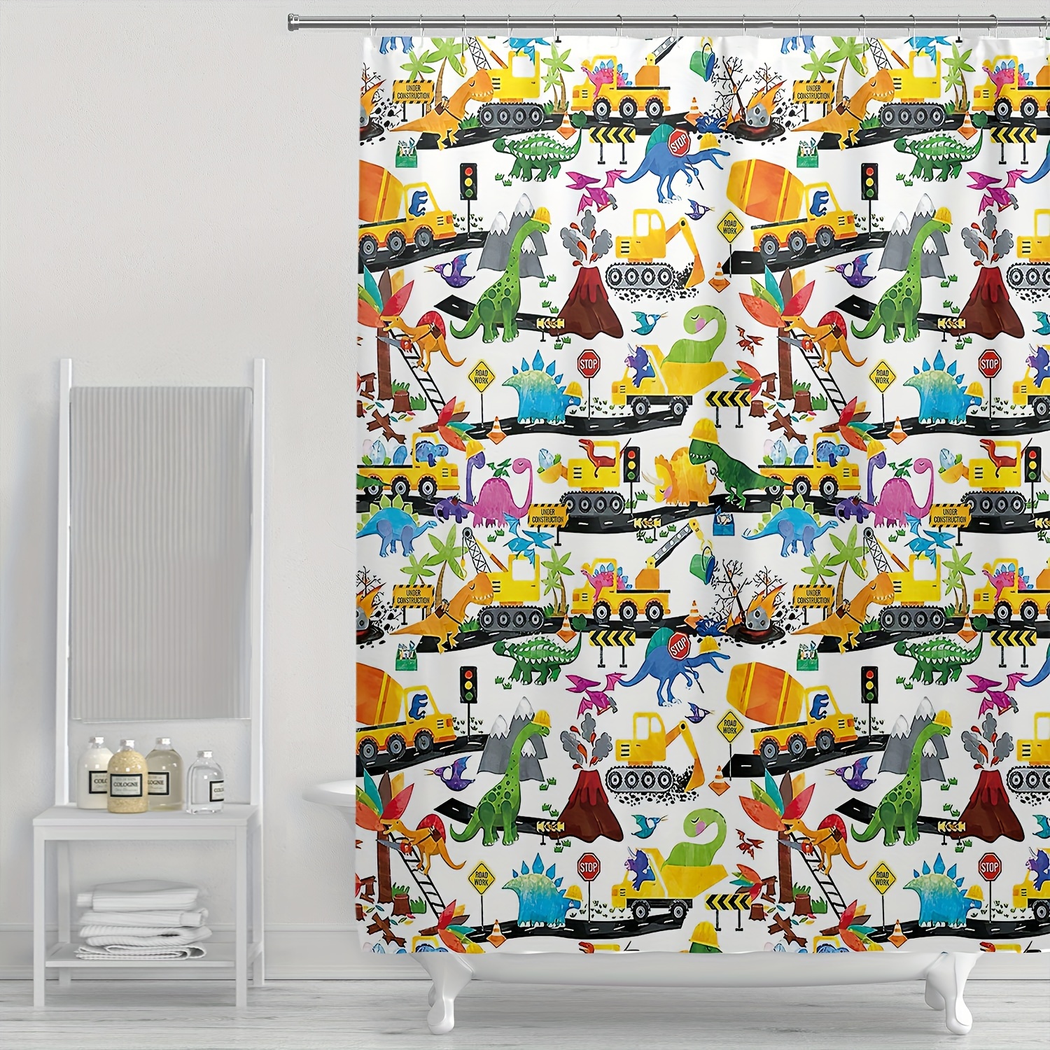 Cortina de Ducha 200x200 Dinosaurios para Niños 3D Cortina Ducha Antimoho y  Lavable Cortina Bañopara baño Animales Bonitos Impermeable Cortinas de Baño  con Ganchos : : Hogar y cocina