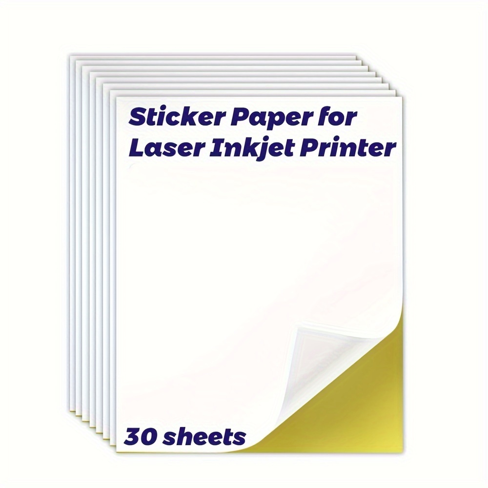 (20 hojas) Papel adhesivo transparente para impresora de inyección de  tinta, vinilo transparente de 8.5 x 11 - Hojas imprimibles mate DIY 