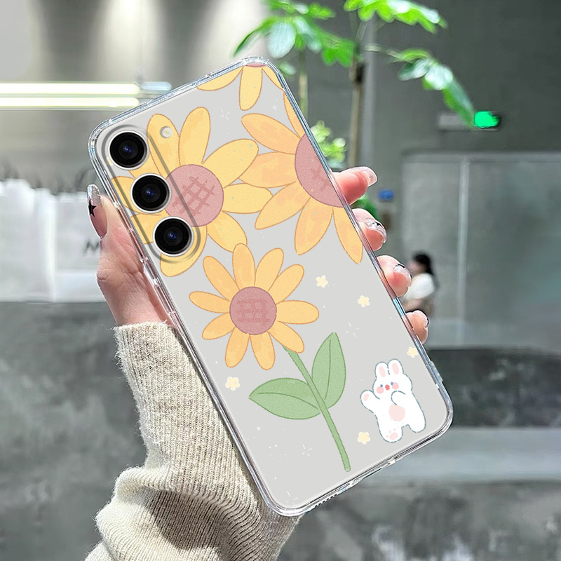 Funda para Xiaomi Redmi 10, carcasa elegante con margaritas y girasol,  carcasa suave de TPU de