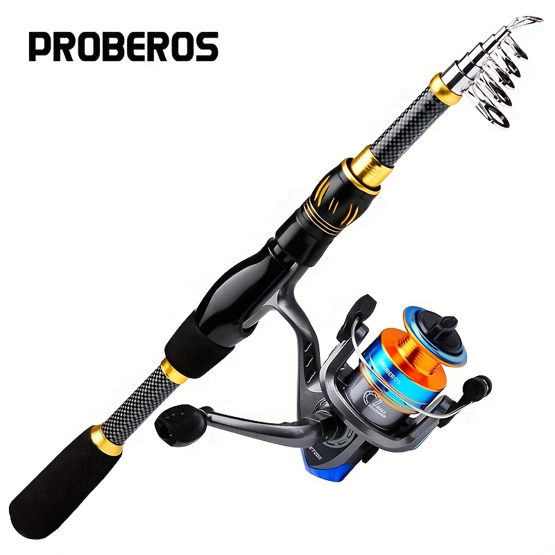 Cheap Fishing Rod and Reel Outdoor 1.4m Telescopic Carbon Fiber Fishing Rod  and Closed Fishing Reel Combo