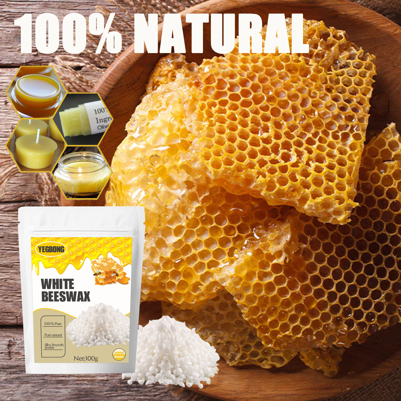 Partículas De Cera De Abejas Naturales De 100g, Producción De Cosméticos  Multiusos, Materias Primas Para El Cuidado De La Piel DIY, Producción De  Velas De Cera Para Labios - Temu