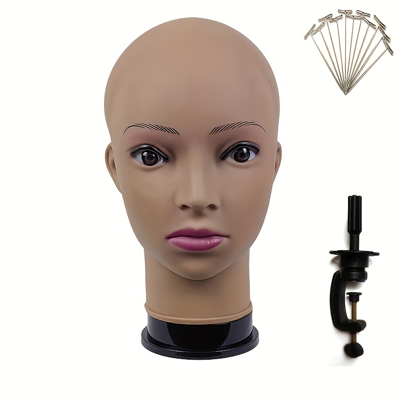 ISHOT Wig Head 23Inch,Mannequin Head With Stand,Canvas Wig Head For Wigs,Wig  Making Styling Display With Table Clamp Set