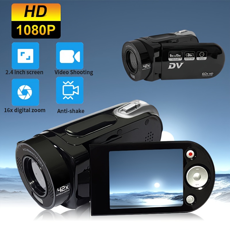  Cámara de video 4K Videocámara UHD WiFi IR versión nocturna  Vlogging Cámara para  48MP 30FPS 16X Zoom digital Cámara de pantalla  táctil de 3 pulgadas con control remoto, micrófono, estabilizador