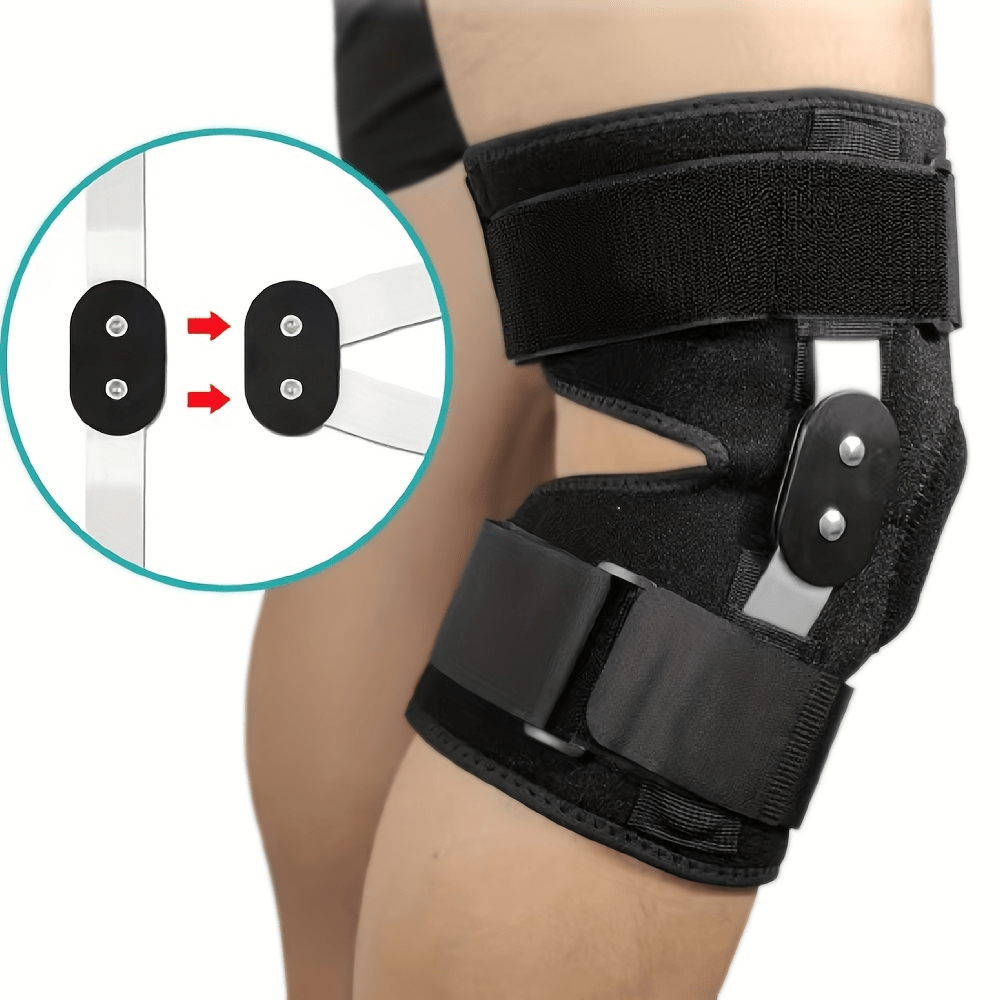 NEENCA Hinged Knee Brace, Adjustable Compression Knee Support Brace for Men  & Women, Open Patella Knee Wrap for Knee Pain, Swollen,Meniscus  Tear,ACL,PCL,MCL,Joint Pain Relief, Injury Recovery. Large