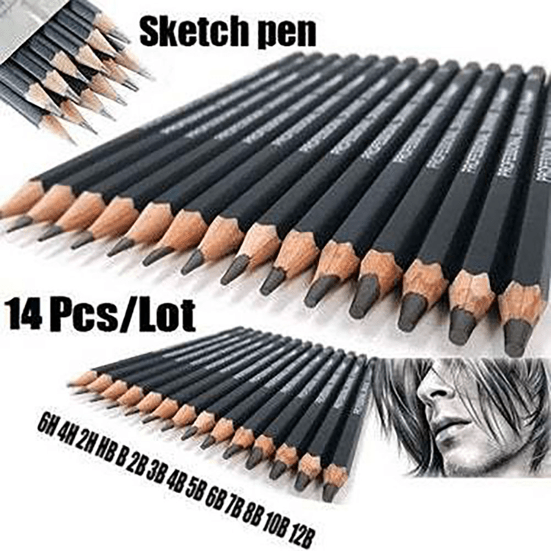 H&B 40pcs Professional Sketch Charcoal Pencil Set for kid easy pencil  drawing for wholesale, Sketch Pencil