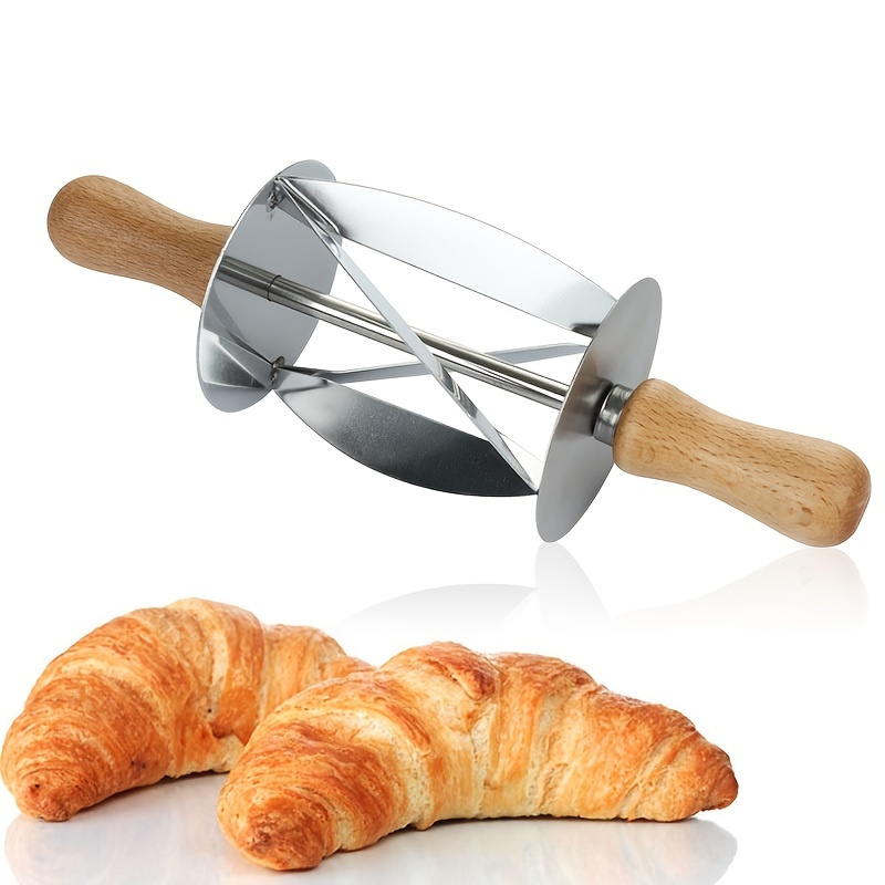 2PCS Croissant Cutter- Roller Slices Perfect Shaped Pastry Dough for  Homemade Croissants