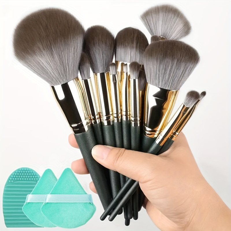 9 pzas Set Brochas Sintéticas Maquillaje Premium Forma - Temu