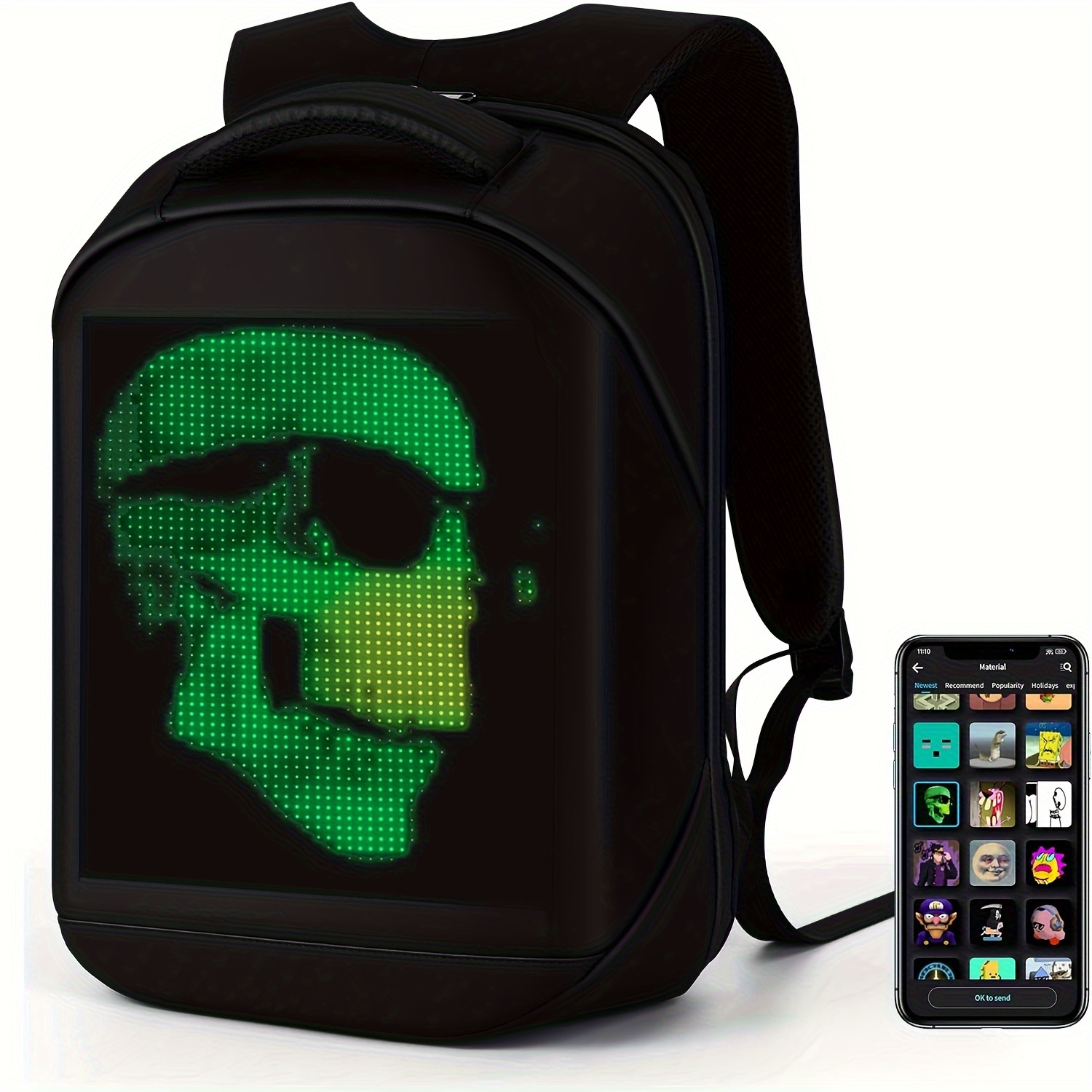 Led Backpack Programmable Full Color Screen Birthday Gift - Temu