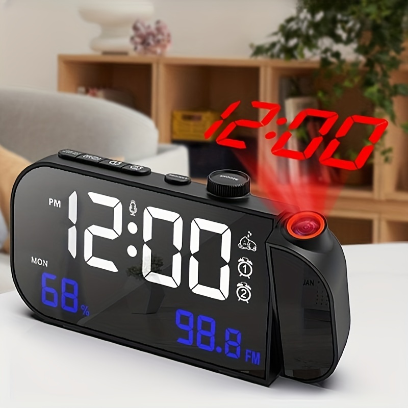 JALL Reloj despertador digital con radio FM para dormitorio, luz nocturna  de 8 colores con 2 puertos de carga, máquinas de sonido para dormir con