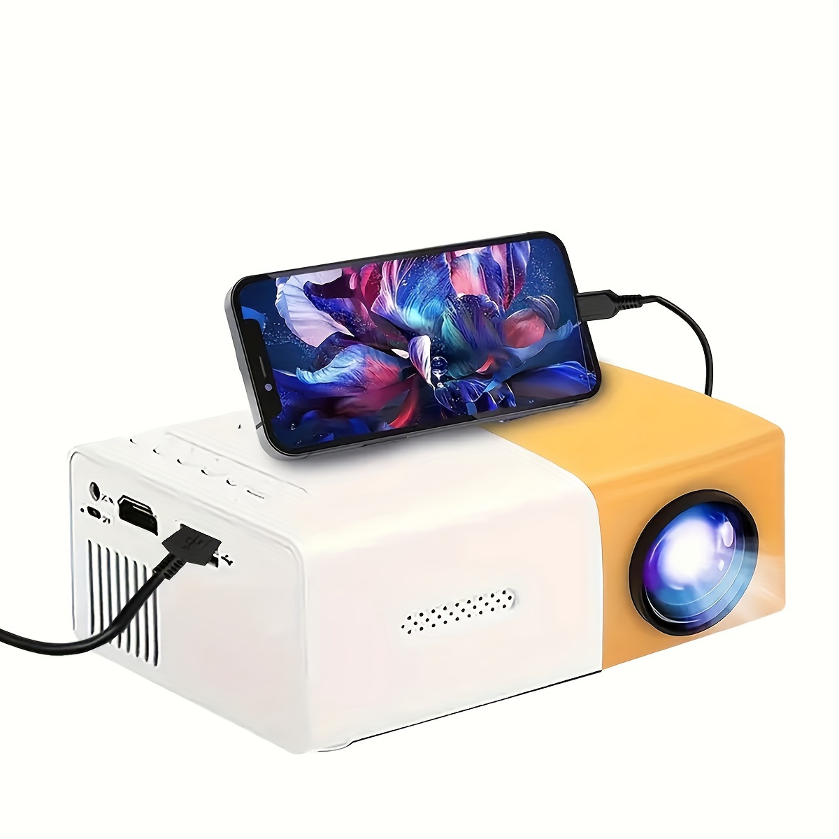 Mini proyector LED de video proyector de 1500 lúmenes compatible con HD  1080P Proyector portátil Mini cine en casa 30000 horas de vida LED  compatible
