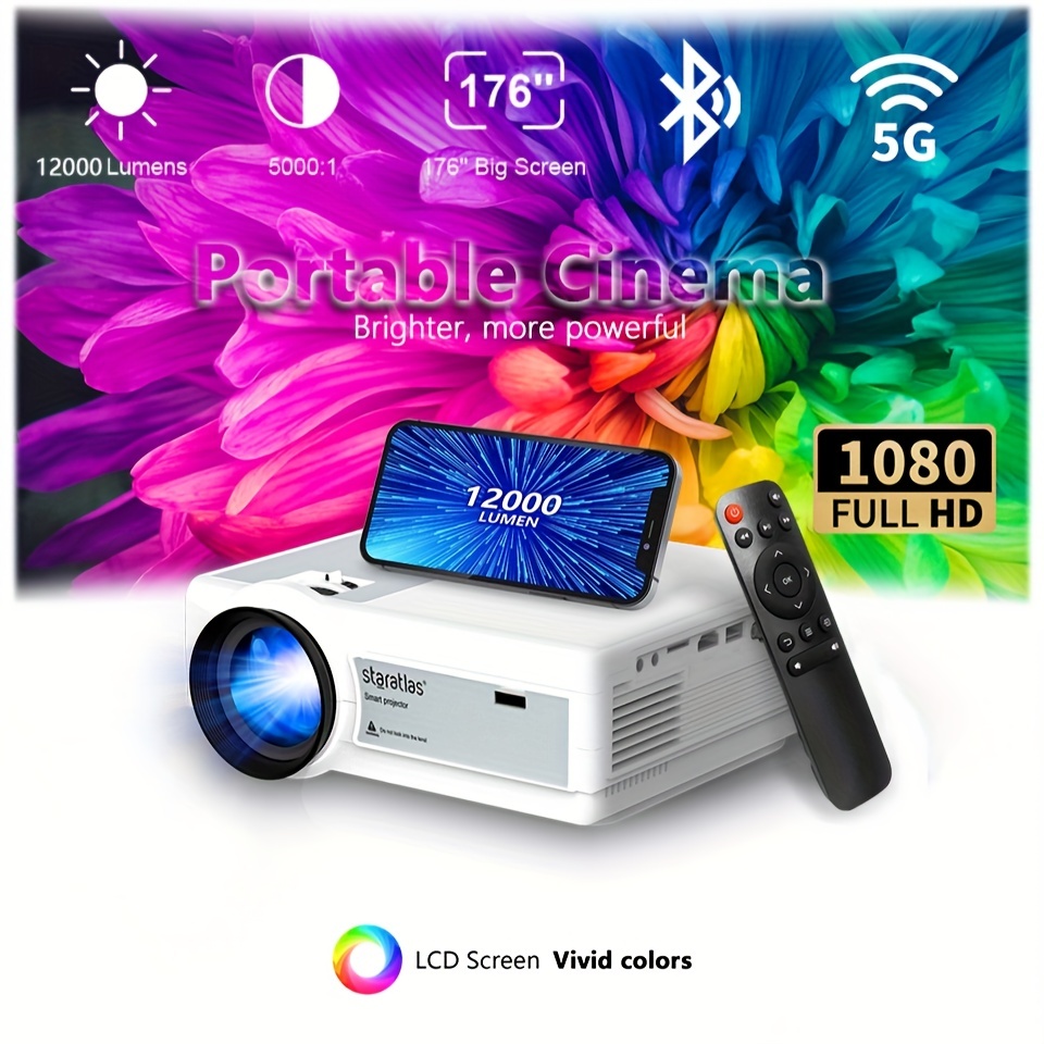 Mini projecteur YG300 LED 1080P portable avec télécommande pour smartphone  ordinateur portable YG-300 jaune et blanc