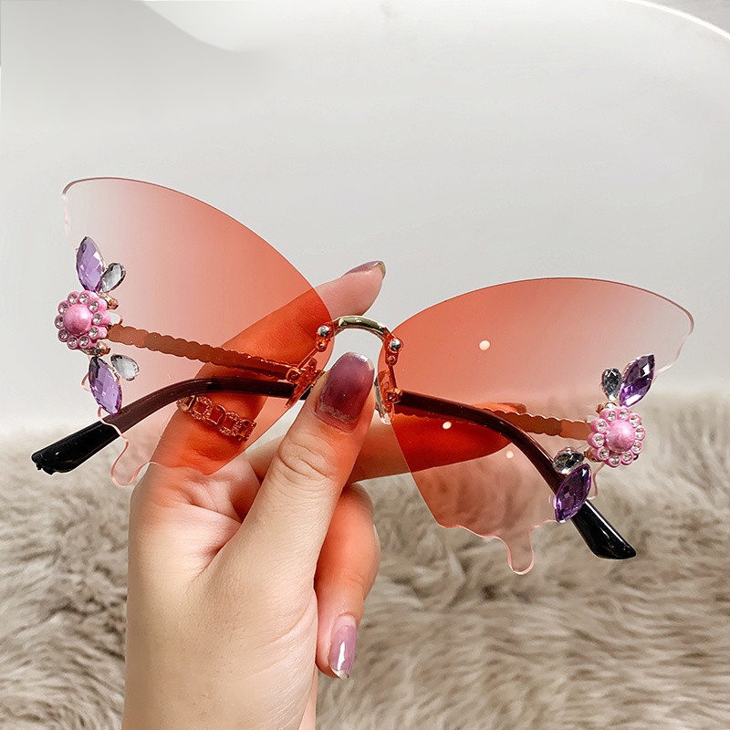 Blue Pink Chain Leg Square Sunglasses For Women Vintage New Brand Oversized  Alloy Gradient Sun Glasses Female Hollow Eyewear - AliExpress