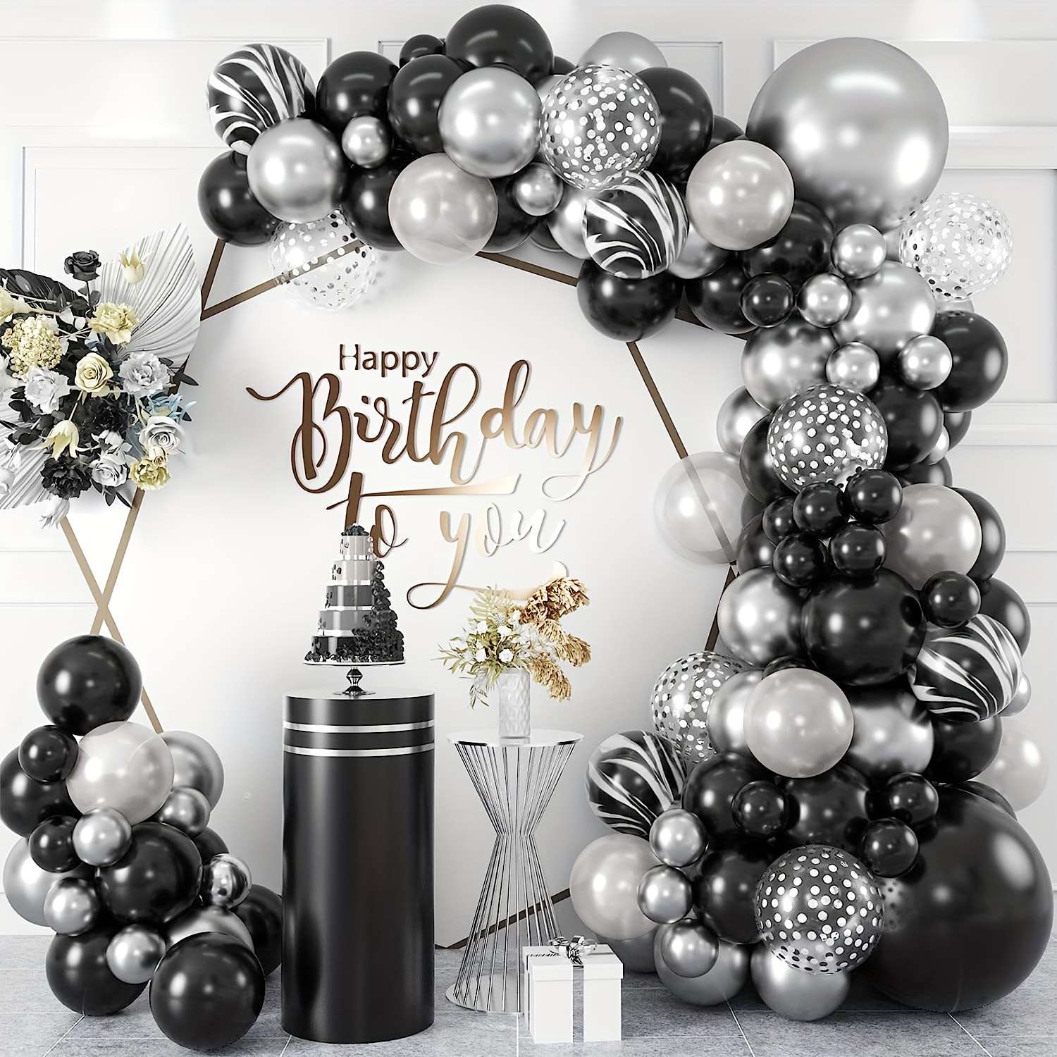 69pcs Silver Metal Balloons: Perfect For Festive Party Decorations & Arches!