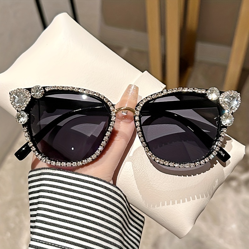 Women's Retro Rhinestone Decor Rectangle Sunglasses - Perfect For Outdoor  Wear! - Temu