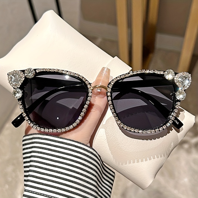 Oversized Square Sunglasses For Women Men Luxury Color Block Rhinestone  Decor Decorative Glasses For Party Prom Club - Temu