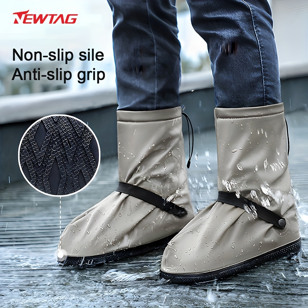  Fundas gruesas impermeables para zapatos de motocicleta,  reutilizables, protección para zapatos de ciclismo, nieve, lluvia, botas,  protector, Negro - : Deportes y Actividades al Aire Libre